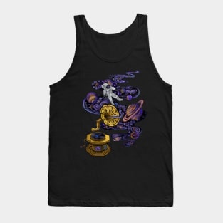 Vintage Space Music Vinyl Astronaut Tank Top